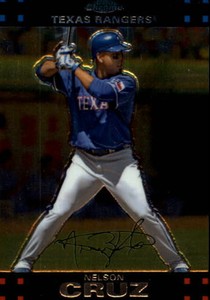 2007 Topps Chrome Texas Rangers Baseball Card #241 Nelson Cruz