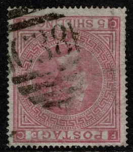 1867 GB Used Abroad CALLAO C38 5/- Rose SG 126 Z 56 Pl 1 CF VG/FU Cat. £450.00 - Picture 1 of 2
