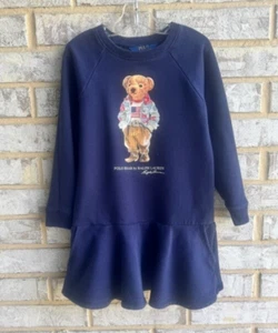 Polo Ralph Lauren "Polo Bear" Long Sleeve Sweaterdress Girls Size 6 - Picture 1 of 9