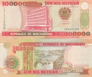 L050 BILLETE MOZAMBIQUE 100.000 Meticais 16.6.1993 P139 SIN CIRCULAR - Imagen 1 de 1