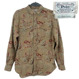 Vintage Polo Ralph Lauren Womens Dungarees Pearl Snap Long Sleeve Shirt L USA * - Picture 1 of 14