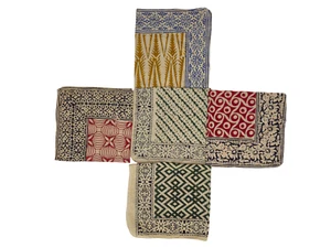 Set of 5 Hand Block Printed Bandana Scarf Boho Neck Scarf Bandana Neckerchief - Picture 1 of 3