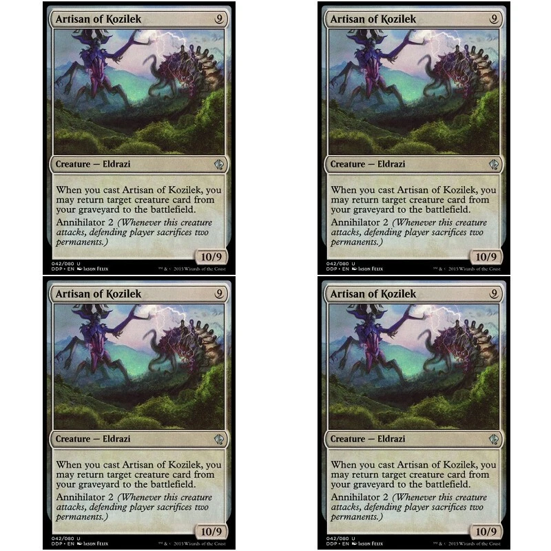 4 x ARTISAN OF KOZILEK NM Zendikar vs Eldrazi MTG Grey - Eldrazi Unc - Image 1 of 1