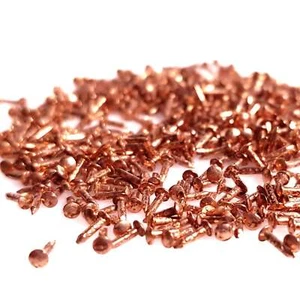 300pcs 5mm, 0.2", 7/32" long, Copper Plated, Pink Rose Color Escutcheon Pins, - Picture 1 of 4