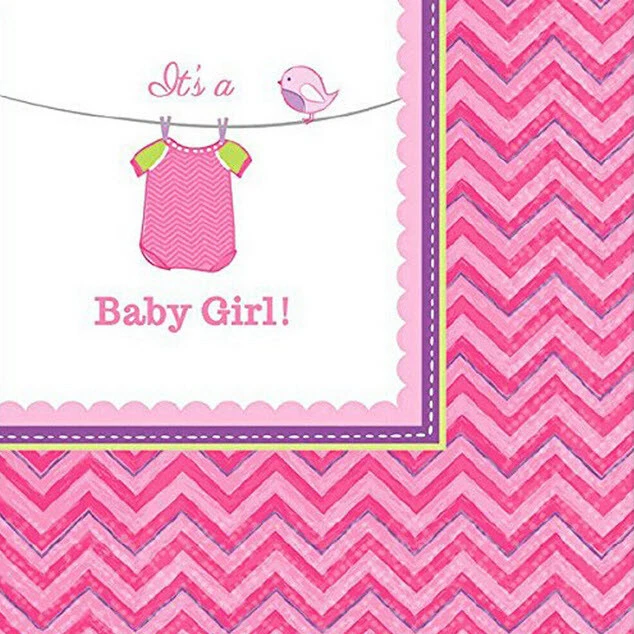 SERVILLETAS DE PAPEL IT'S A BABY GIRL bebida rosa baby shower género revelar 16 piezas 2 capas Foto 1 de 1