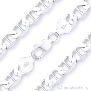 Solid .925 Italy Sterling Silver 10mm Marina Mariner Link Italian Chain Necklace - Picture 1 of 2