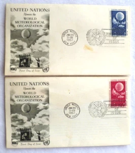 2 1957 United Nations World Meteorological Org First Day Covers #49 & 50 - Picture 1 of 2