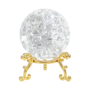 50mm Ice Cracked Crystal Ball Decorative Glass Ball Home Decor Ornaments clear - Picture 1 of 7