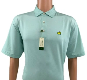 2025 Masters by Peter Millar Men's Micro Stripe Golf Polo Shirt Green NEW - Picture 1 of 4