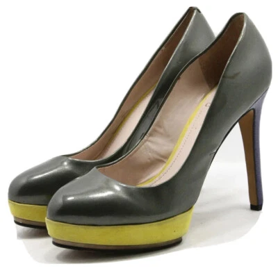Vince Camuto Dacoma Platform Pumps Womens Shoes Size 9 M Gray Leather Heels 39 - Image 1 of 4