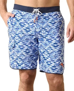 Tommy Bahama Mens XL 9" Baja Painted Geo 9" Swim Trunks Boardshorts Blue NWT - Picture 1 of 13