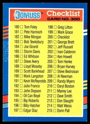 1990 Donruss Checklist #300 - Image 1 of 2