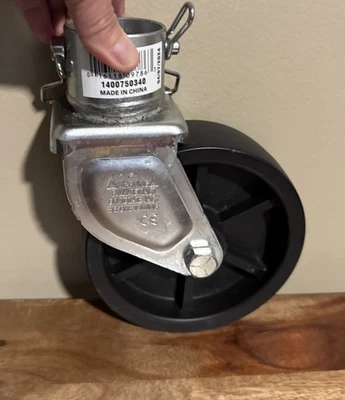 Wheel with Pin, 6" Trailer Swirl Reese Pro Series Caster, Silver & Black - Image 1 of 4