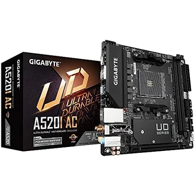 GIGABYTE A520I AC AMD A520 SOCKET AM4 MINI ITX DDR4-SDRAM - Arañazos y abolladuras Foto 1 de 4