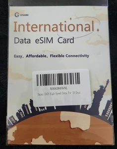 GTeSIM International Japan 10GB High-Speed Data eSIM Card For 30 Days - Photo 1 sur 8