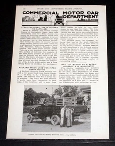 ALTER ZEITSCHRIFTENARTIKEL VON 1908, "PACKARD LKW GEBRAUCHT FÜR INNERSTÄDTISCHE BEWEGUNGEN" SCHNELLER! - Bild 1 von 1