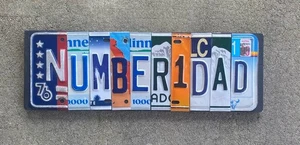 NUMBER 1 DAD CUSTOM LICENSE PLATE SIGN CAR GARAGE BARNYARD MANCAVE - Picture 1 of 6
