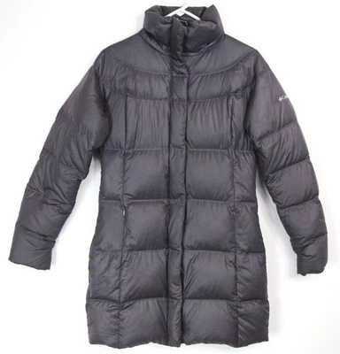 Columbia Jacket Women Small Gray Full Zip Up Puffer Over Coat Quilted Long - Image 1 of 4