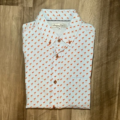 Sovereign Code Flamingo Short Sleeve Button Down Shirt - Small - Image 1 of 4