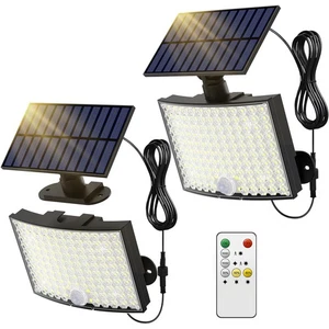 Außen Solarleuchten, hell 128 LEDs Flutlicht mit optischer Linse, Solar Po... - Bild 1 von 7