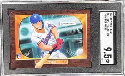 2024 Bowman's Best 1955 Bowman Anime Wyatt Langford #BA19 9.5 Mint Texas Rangers - Image 1 of 2