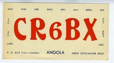 CR6BX QSL Card Luanda Angola 1957 - Image 1 of 2