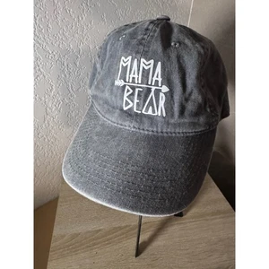 Mama Bear 100% Cotton Gray Adjustable Baseball Cap - Picture 1 of 5