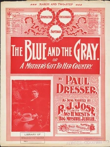 The Blue And The Gray 1900 PAUL DRESSER March Two Step Sheet Music ! - Picture 1 of 2