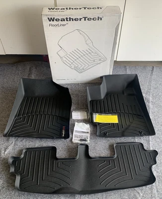 WeatherTech FloorLiner Black for 2008-2013 Toyota Highlander 1st & 3rd Row Foto 1 de 4