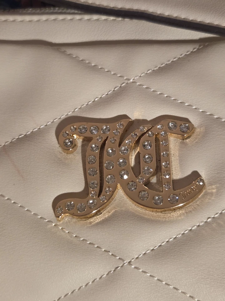 BOLSO DE HOMBRO JUICY COUTURE HERMOSO COMO DIAMANTES BLANCO CREMOSO Foto 1 de 4