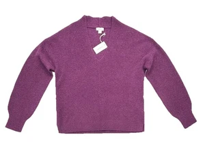 Neu mit Etikett Sundance 100 % Kaschmir V-Ausschnitt Pullover lila Langarm Damengröße Large - Bild 1 von 7