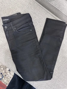 Express Black Hyper Stretch 28x30 Long Jeans Men’s Pants Slim Fit Good Condition - Picture 1 of 5