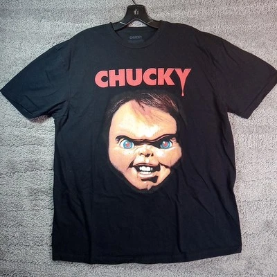 Camiseta negra manga corta para adultos XL de Halloween de terror Chucky para jugar a Childs Play Foto 1 de 4