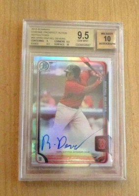 Bowman 2015 (cromo) Rafael Devers Prospect refractor BGS 9,5 grado automático 10/499 Foto 1 de 2