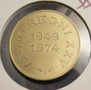MONACO, RAINIER III, MEDAL, XXV ANNIVERSARY OF THE REING, UNCIRCULATED, SCARCE. - Picture 1 of 2