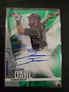 2017 Topps Finest Auto Green Refractor /99 David Dahl #FA-DDA Rookie RC Rockies - Picture 1 of 2