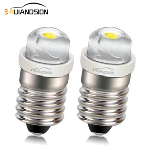 2X 0.5W LED Bulb 4.5V White MES E10 1447 Screw Lamp for Torch Flashlight 3 Cell - Picture 1 of 9