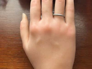 Vintage SLC 14k White Gold Domed Diamond Cut Band Ring Sz 7.75 - Picture 1 of 8
