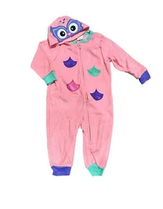 Toddler Girls' Owl Blanket Sleeper - Cat & Jack Pink Carnation Size 12M - Picture 1 of 3