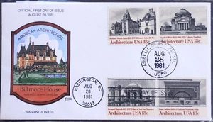 U.S. Used #1928 - 1931 18c Architecture 1981 Collins First Day Cover (FDC) - Picture 1 of 1