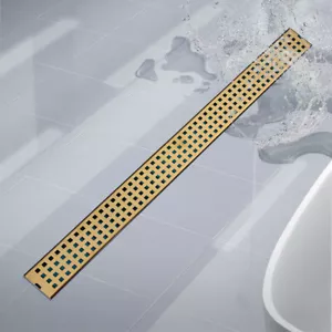 Canale di scarico doccia lineare 28 pollici 2" uscita centrale scarico a pavimento acciaio inox - Foto 1 di 7