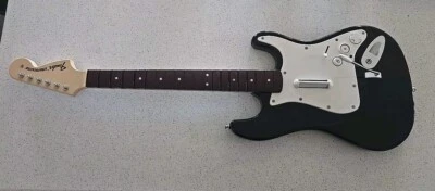 Rock Band 4 Black Wireless Guitar Fender Stratocaster Xbox One 1 RB Music Tested - Image 1 of 4