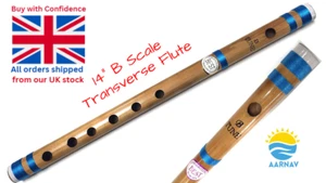 B Scale Flute Beginners to Professional 14" Bamboo Flutes Bansuri Vansali Flute - Picture 1 of 8