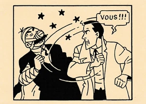 EXEM carte invitation dedicace 2003 librairie oreille cassée hommage Tintin 2 - Imagen 1 de 2