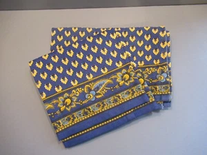 Two Williams Sonoma Cotton Paisley & Flowers Blue And Yellow Gold Napkins - Picture 1 of 16
