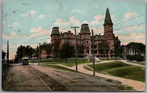 Postcard Macon Georgia c1909 Wesleyan Female College Trolley Car Bibb County - Picture 1 of 2