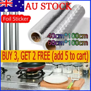 Foil Sticker For Kitchen Cabinet, Wall Sticker Self Adhesive Oil Proof Aluminum - Picture 1 of 13