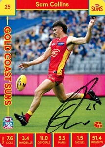 Signed 2023 Gold Coast Suns AFL TeamCoach Card - Sam Collins - Picture 1 of 3