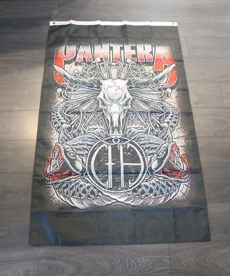 Bandera Pantera Bandera Vaqueros del Infierno Heavy Metal Banda de Rock Música Fan Decoración CD Foto 1 de 4