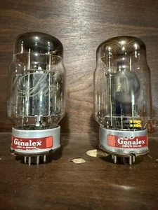 Pair KT88 Vintage Genalex Golden Lion UK Black Plate OOO Getters AT1000 Tested - Picture 1 of 4